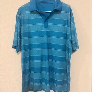 Men's Blue Striped Polo Shirt